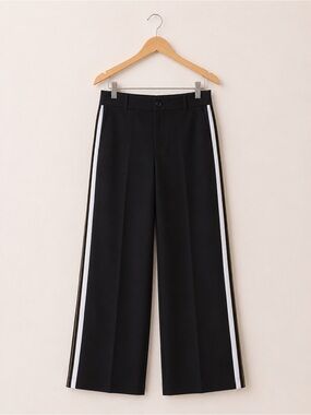 Apt. 9 Black Wide Leg Pants | White & Gold Side Stripe | Size 8